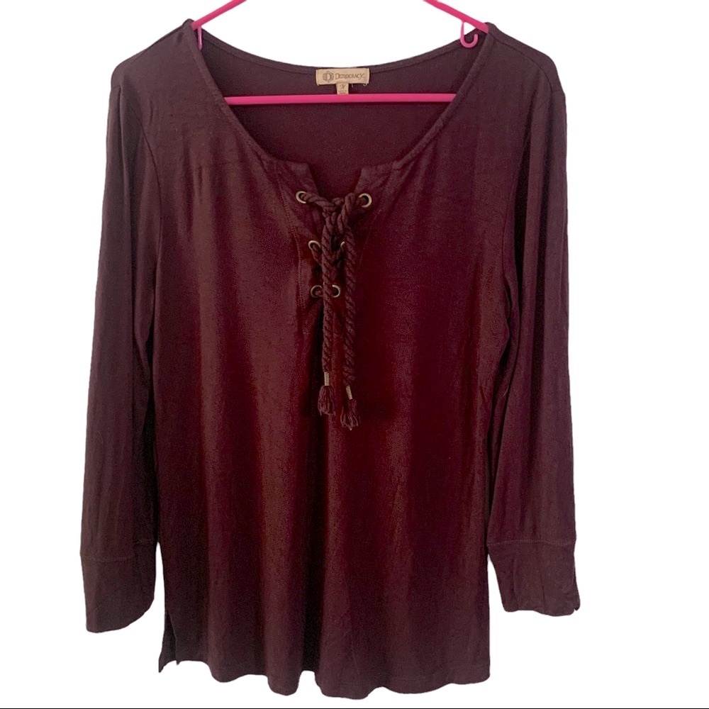 Democracy Long Sleeved Brown Top M